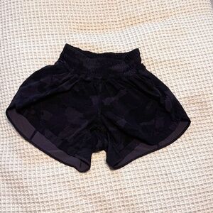 LULULEMON Track That High-Rise Camo Lined Short 3" size 0